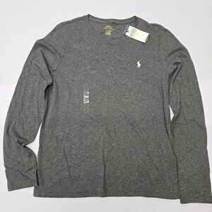 NWT Polo Ralph Lauren Knit Long Sleeve Crew Shirt Gray Large